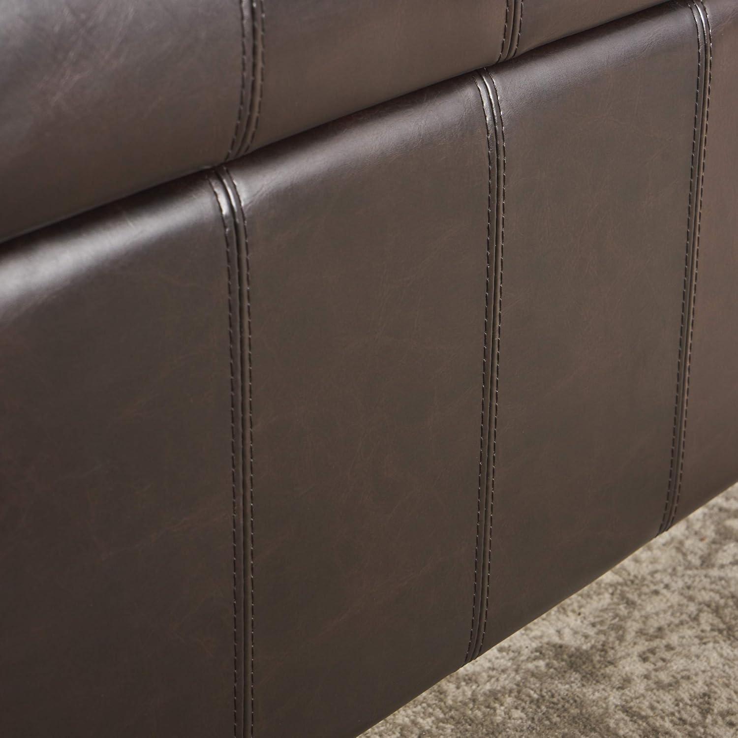 imageChristopher Knight Home Alexandria Bonded Leather Storage Ottoman Marbled Brown 31 x 31x 186