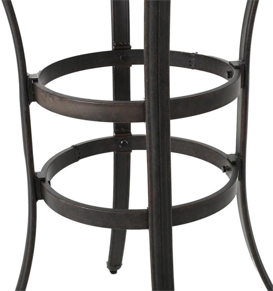 imageChristopher Knight Home Alfresco Outdoor 37quot Cast Aluminum Round Bar Table Bronze