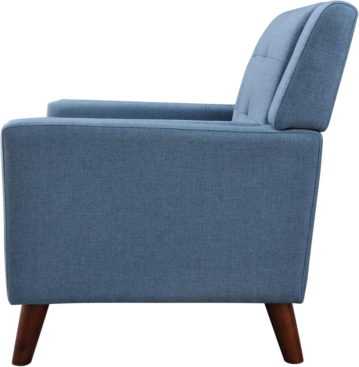 imageChristopher Knight Home Alisa Mid Century Modern Fabric Arm Chair Blue and WalnutSolid