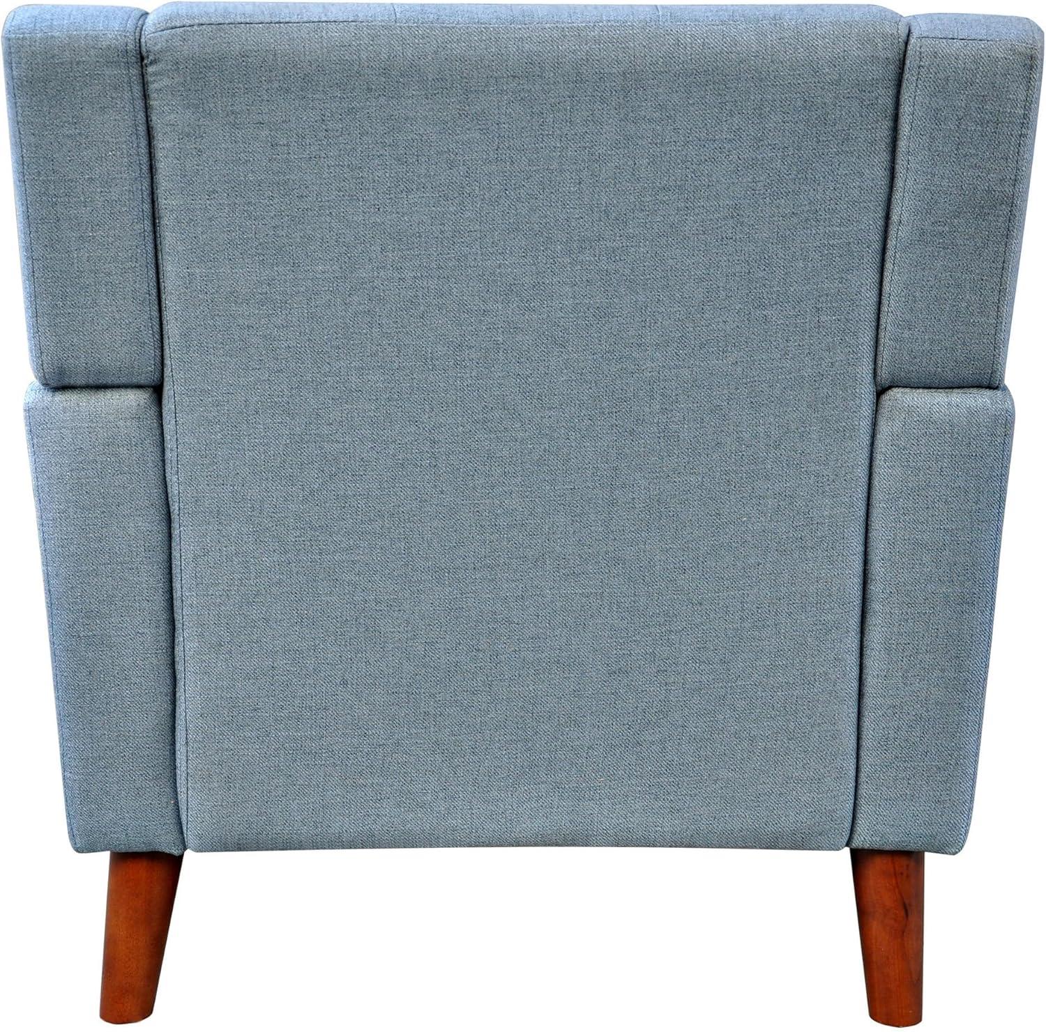 imageChristopher Knight Home Alisa Mid Century Modern Fabric Arm Chair Blue and WalnutSolid
