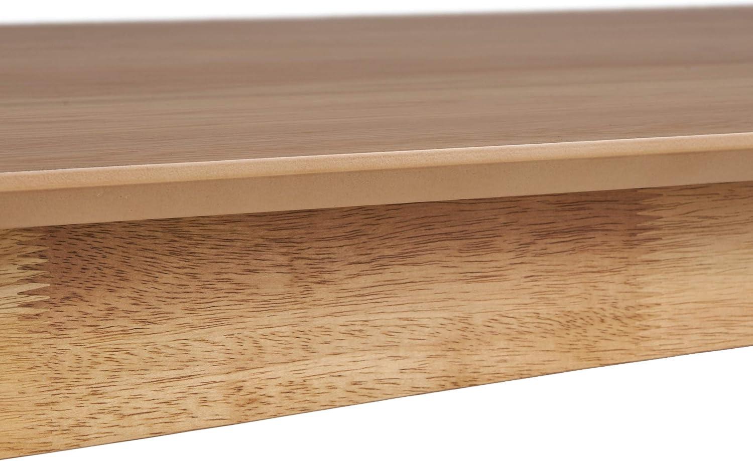 imageChristopher Knight Home Alma Dining Table 6Seater Rubberwood with Walnut Veneer MidCentury Natural Oak FinishDining Table