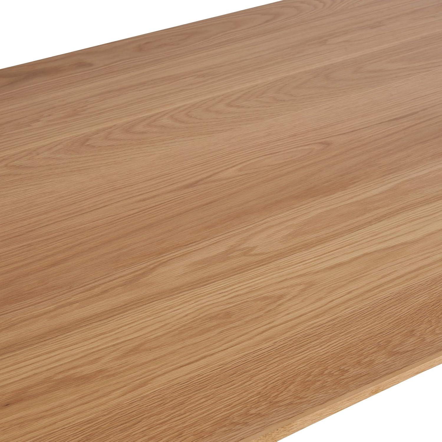imageChristopher Knight Home Alma Dining Table 6Seater Rubberwood with Walnut Veneer MidCentury Natural Oak FinishDining Table
