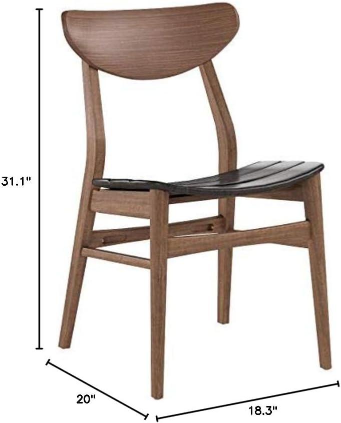 imageChristopher Knight Home Anise Leather Walnut Dining Chairs 2Pcs Set Dark Brown Walnut FinishDark Brown Walnut Finish