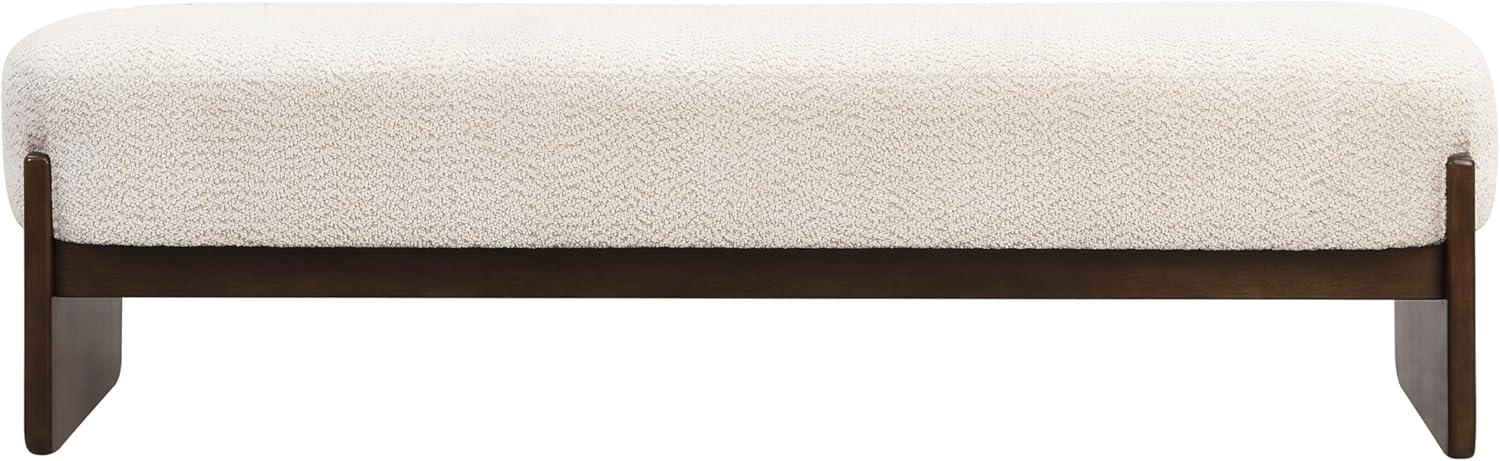 imageChristopher Knight Home Arden Minimalist Style Rectangular Loop Yarn Fabric Ottoman Bench Rubberwood Frame Entryway Bench Living Room Sofa Extra Seat End of Bed Footstool BeigeBrownBeigebrown