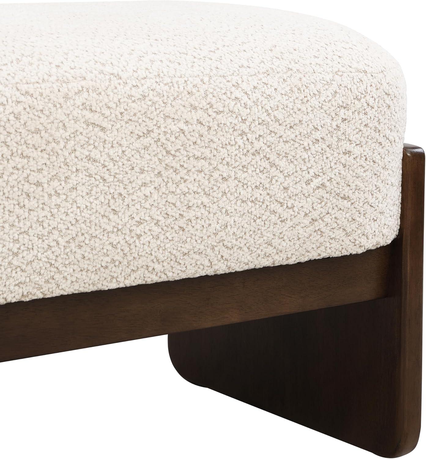 imageChristopher Knight Home Arden Minimalist Style Rectangular Loop Yarn Fabric Ottoman Bench Rubberwood Frame Entryway Bench Living Room Sofa Extra Seat End of Bed Footstool BeigeBrownBeigebrown