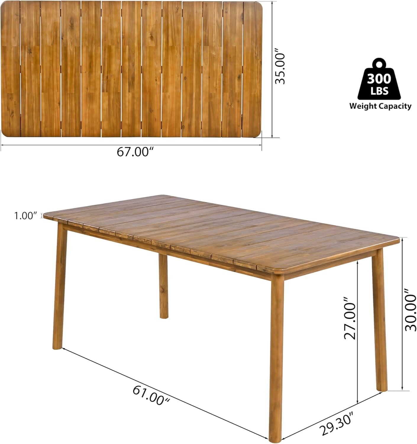 imageChristopher Knight Home Belas Acacia Wood 7 Piece Outdoor Dining Set Patio Dining Table Set for 6 Rectangular Dining Table and Chair Set with Cushion for GardenPoolside Family Gathering TeakBeige