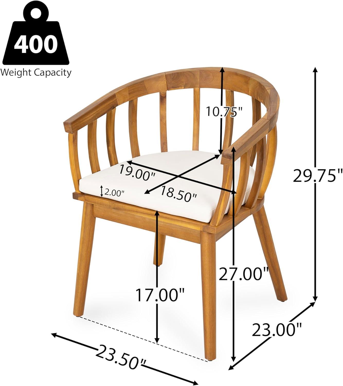 imageChristopher Knight Home Belas Acacia Wood 7 Piece Outdoor Dining Set Patio Dining Table Set for 6 Rectangular Dining Table and Chair Set with Cushion for GardenPoolside Family Gathering TeakBeige
