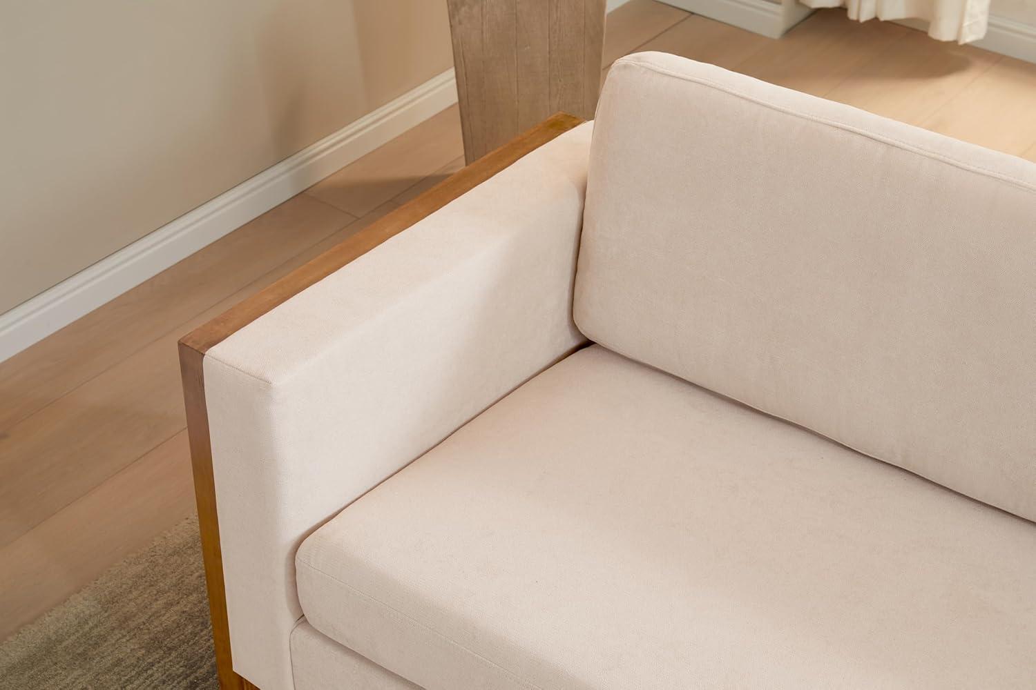 imageChristopher Knight Home Bricez 79quot Sofa Couch Cozy Upholstered 3Seater Sofa Oversized Loveseat Comfy Fabric Couches for Living Room and Office Modern Couch and Sofa Wooden Frame Taupe BeigeTaupe Beige