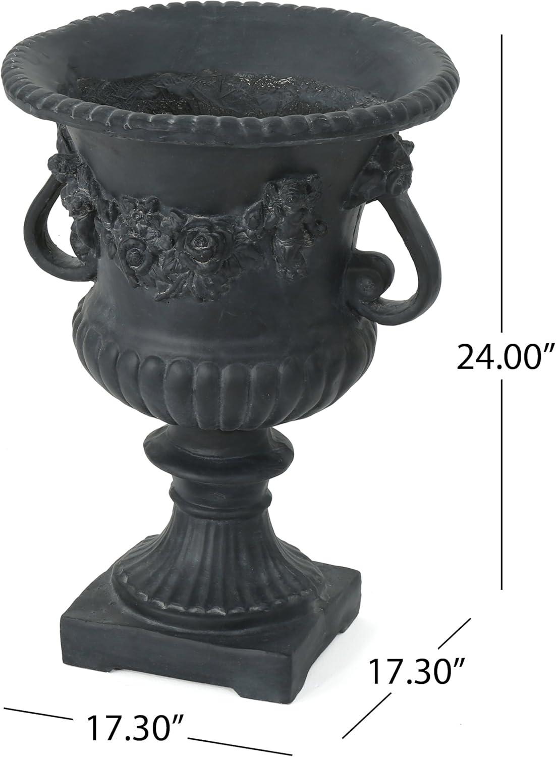 imageChristopher Knight Home Buena Outdoor 24quot Cast Stone Urn Antique Black