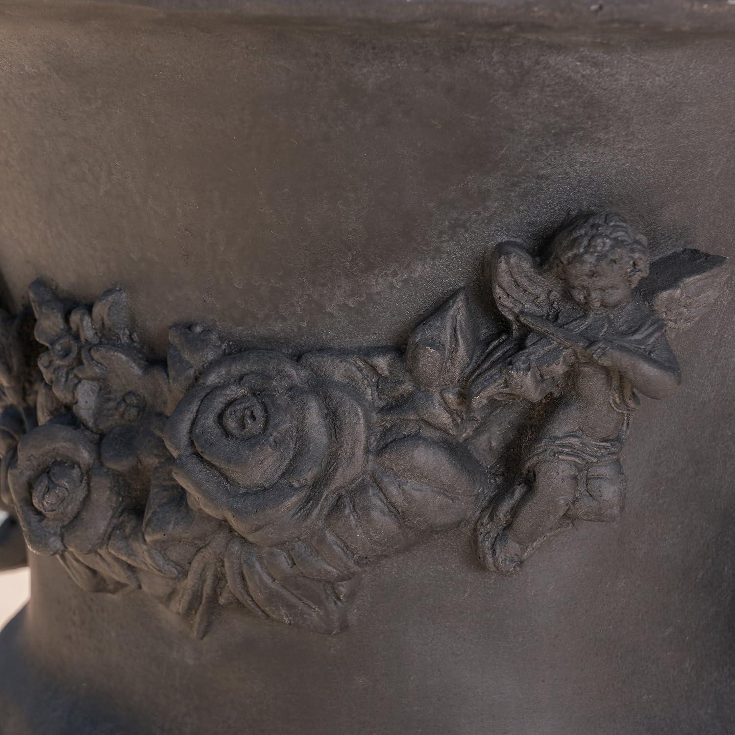 imageChristopher Knight Home Buena Outdoor 24quot Cast Stone Urn Antique Black