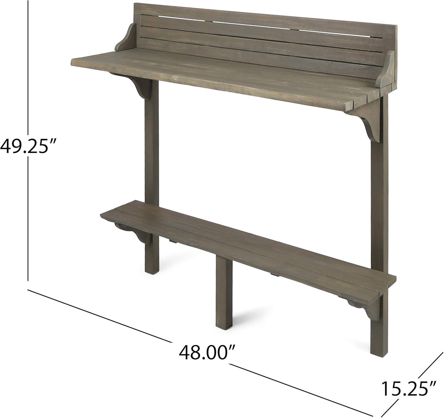 imageChristopher Knight Home Caribbean Outdoor Acacia Wood Balcony Bar Set 3Pcs Set Grey Finish