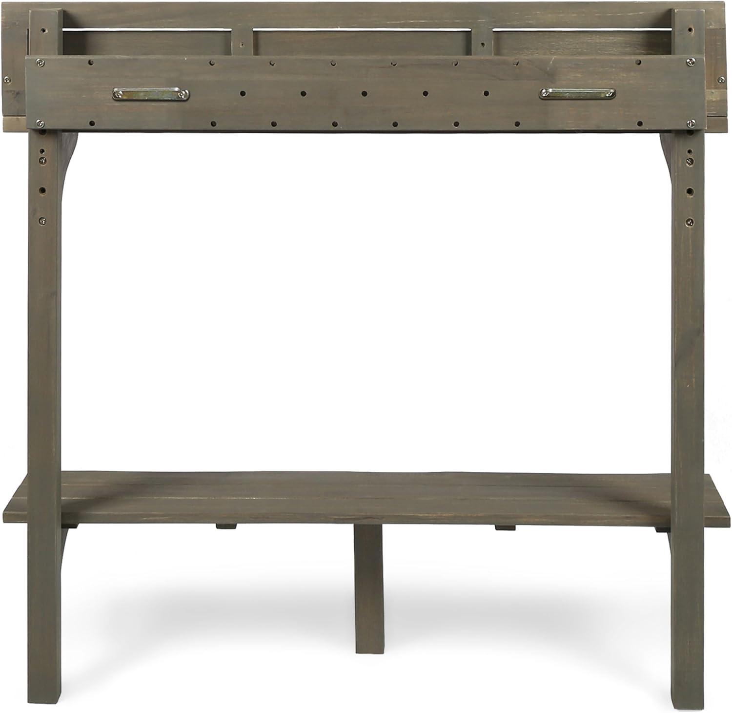 imageChristopher Knight Home Caribbean Outdoor Acacia Wood Balcony Bar Table Grey Finish