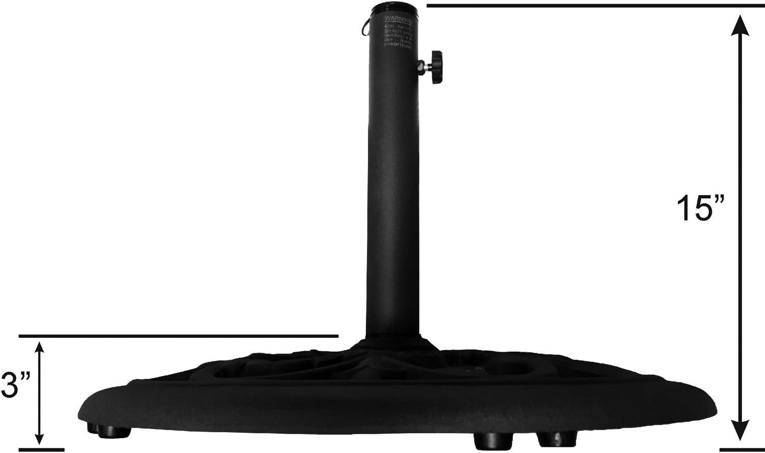 imageChristopher Knight Home Cayman Outdoor 6Seater Cast Aluminum Dining Set 7Pcs Set Black Sand and TropiShade 30 Pound Black Powder Coated Cast Iron Umbrella Stand