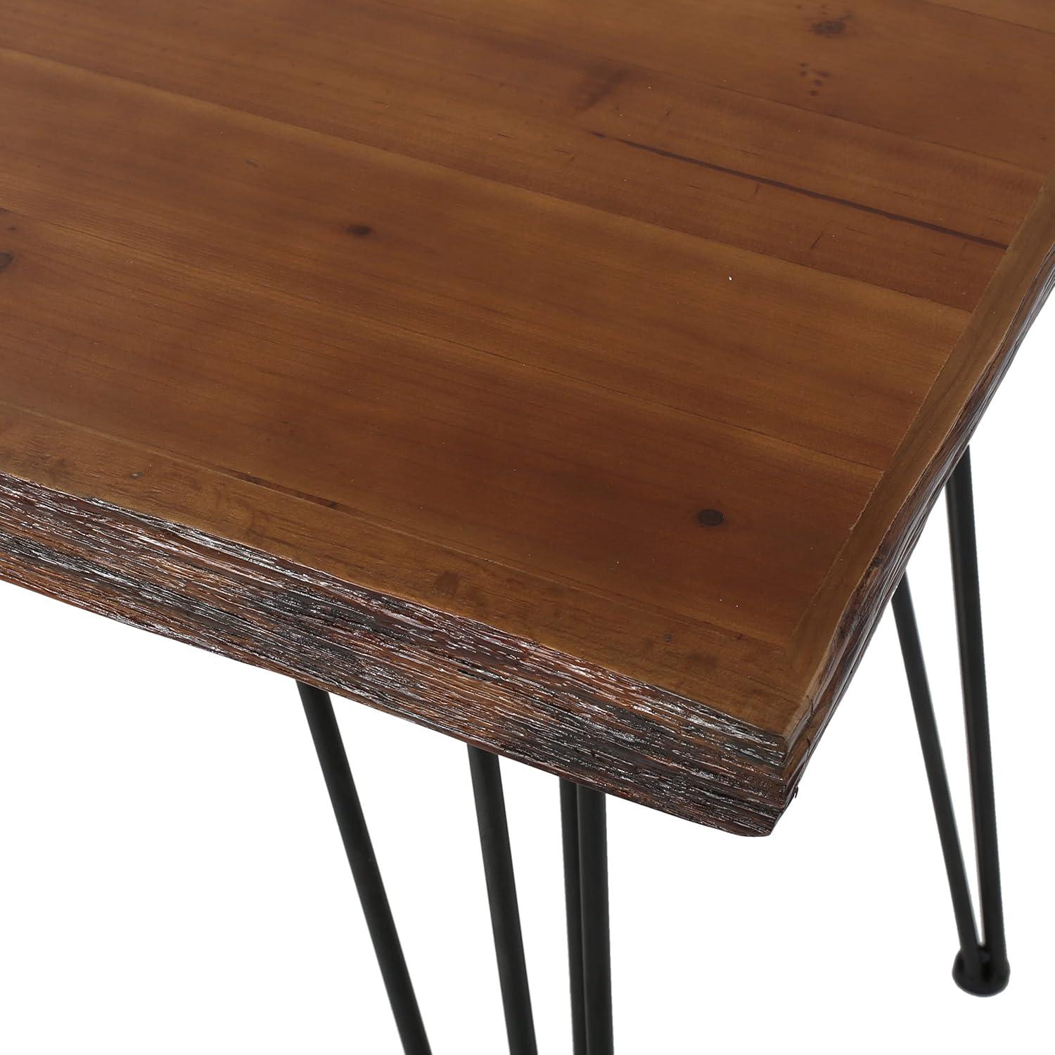 imageChristopher Knight Home Chana Industrial Faux Live Edge Rectangular Dining Table Natural Black