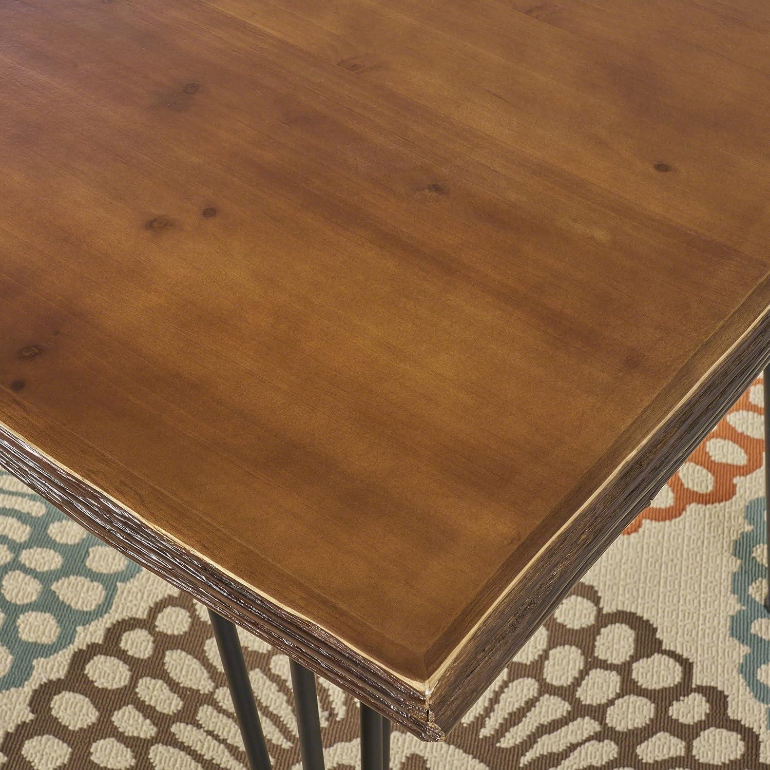 imageChristopher Knight Home Chana Industrial Faux Live Edge Rectangular Dining Table Natural Black