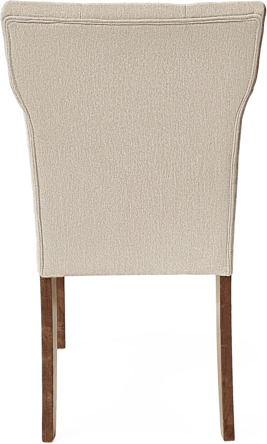 imageChristopher Knight Home Chastin Upholstered Dining Chairs Set of 2 Rubberwood with Chic ButtonTufted Backrest Indoor for Kitchen ampamp Dining Room Cream