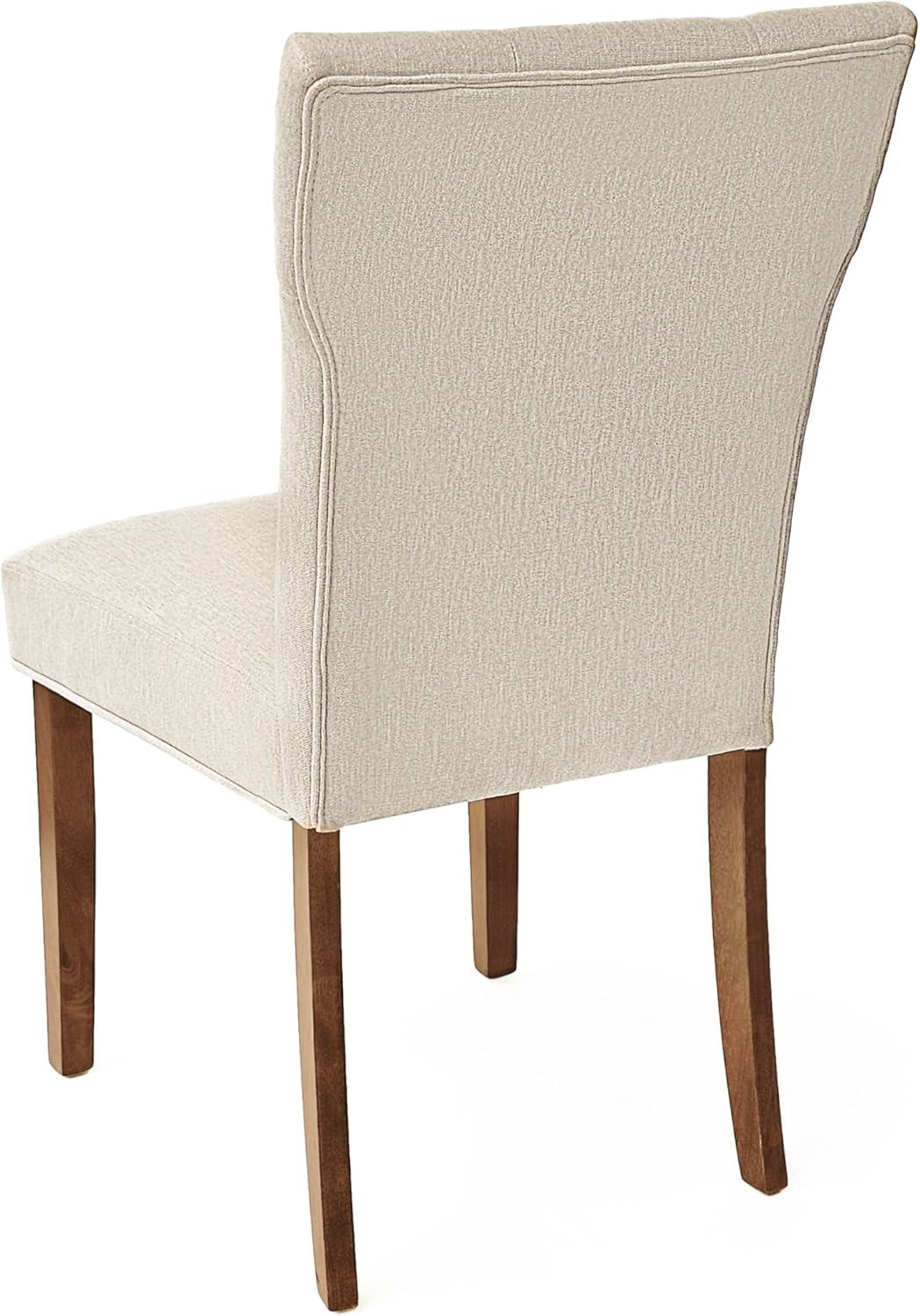 imageChristopher Knight Home Chastin Upholstered Dining Chairs Set of 2 Rubberwood with Chic ButtonTufted Backrest Indoor for Kitchen ampamp Dining Room Cream
