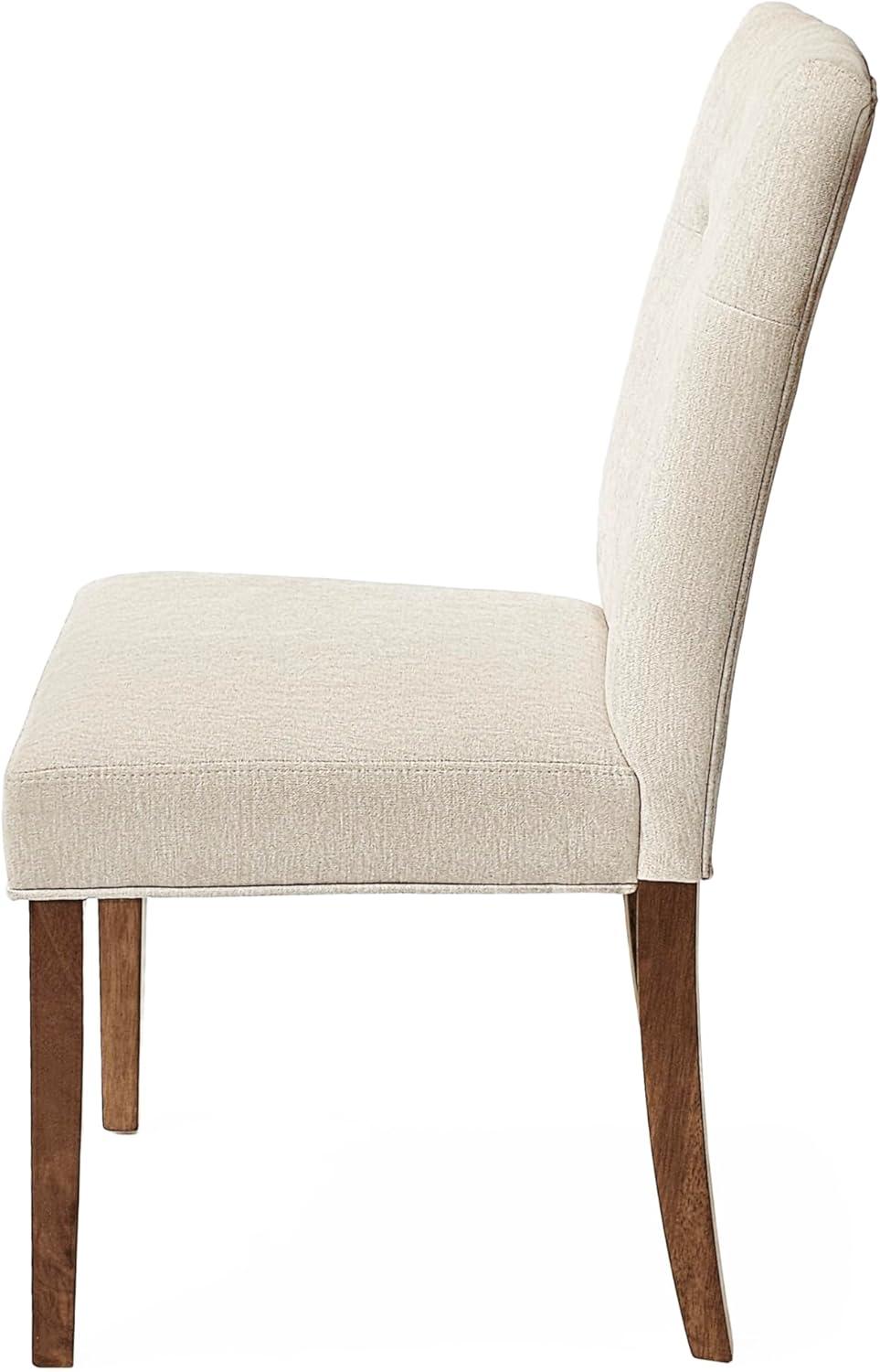 imageChristopher Knight Home Chastin Upholstered Dining Chairs Set of 2 Rubberwood with Chic ButtonTufted Backrest Indoor for Kitchen ampamp Dining Room Cream
