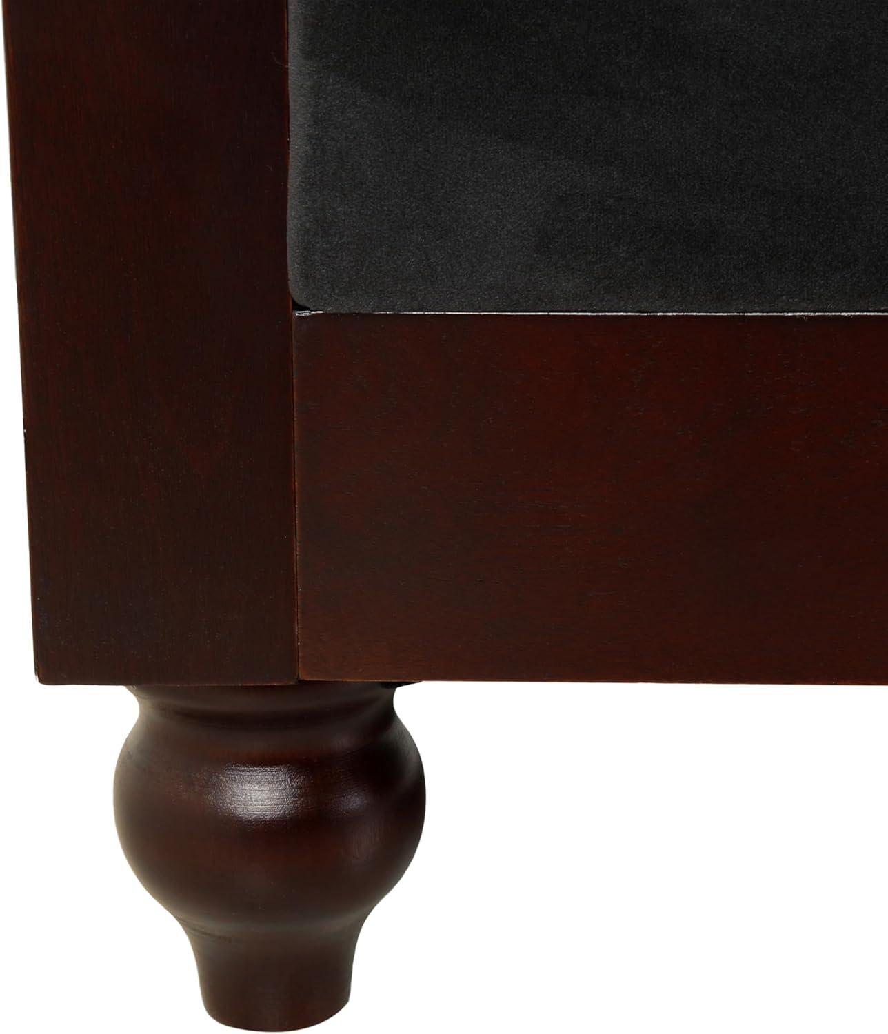 imageChristopher Knight Home Chesterfield Velvet Loveseat 2Seater Rolled Arm Upholstered Sofa Couch Tufted Button Backrest and Birch Wood Leg Living Room Bedroom Home Office Dark Gray EspressoDark Gray Espresso