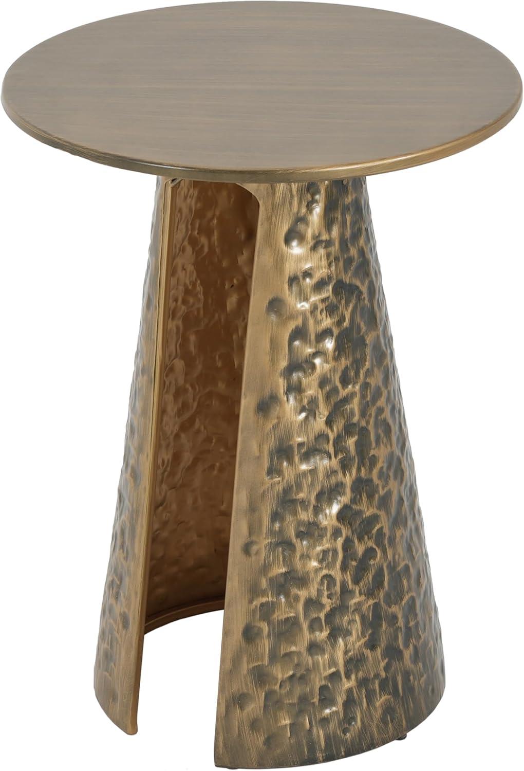 imageChristopher Knight Home Darton Retro Metal Coffee Table Living Room Round Top Accent Side Table with HandHammered Texture Sofa Armchair End Table Copper