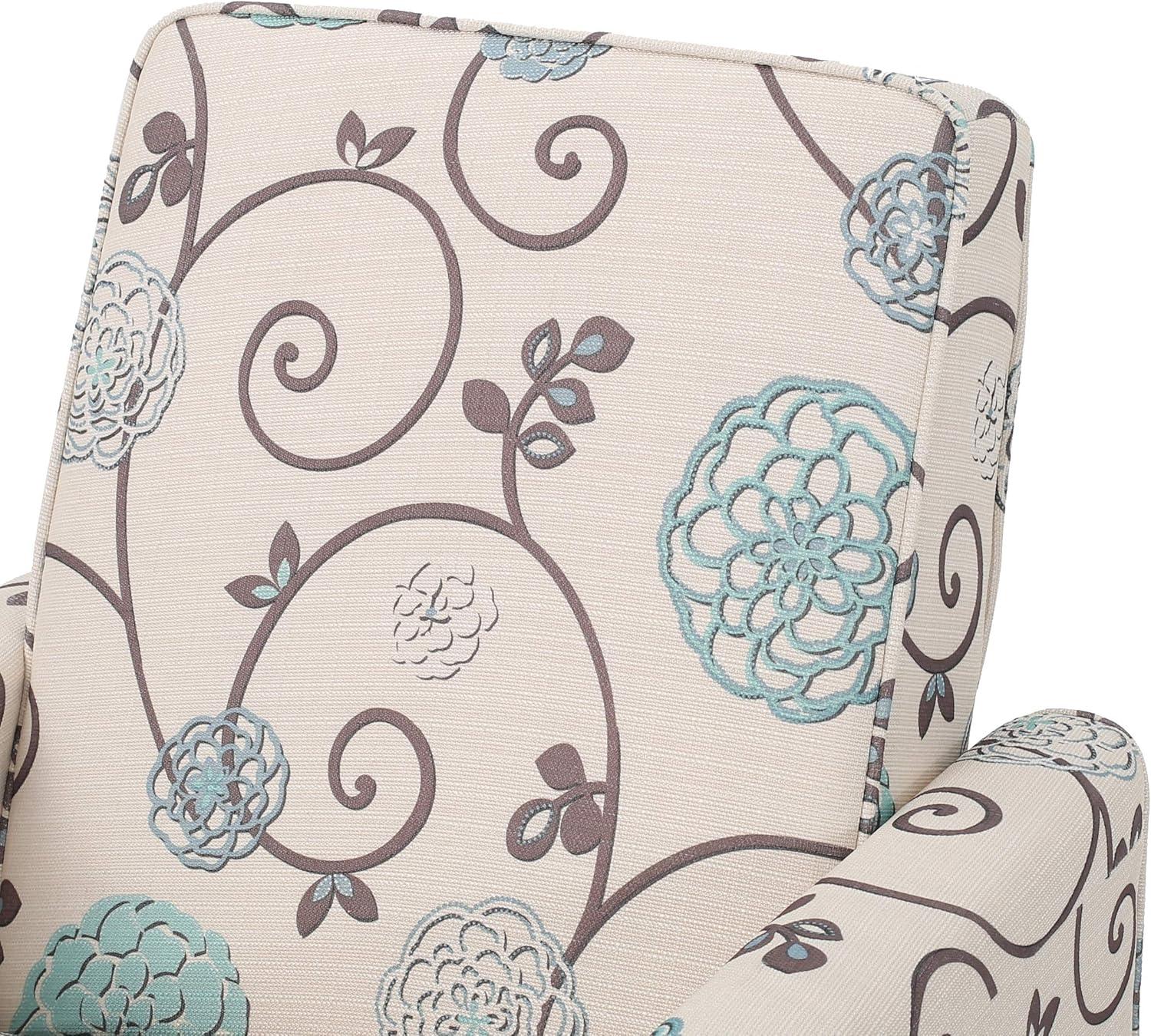 imageChristopher Knight Home Dufour White and Blue Floral Fabric Recliner 2675D x 34W x 3625H in