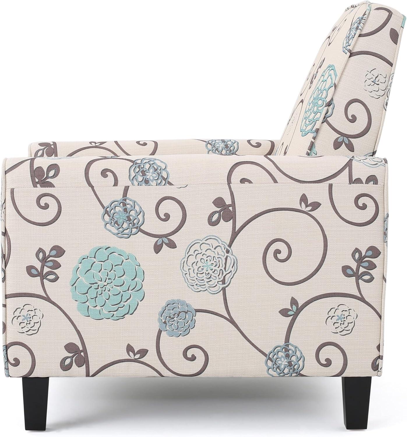 imageChristopher Knight Home Dufour White and Blue Floral Fabric Recliner 2675D x 34W x 3625H in