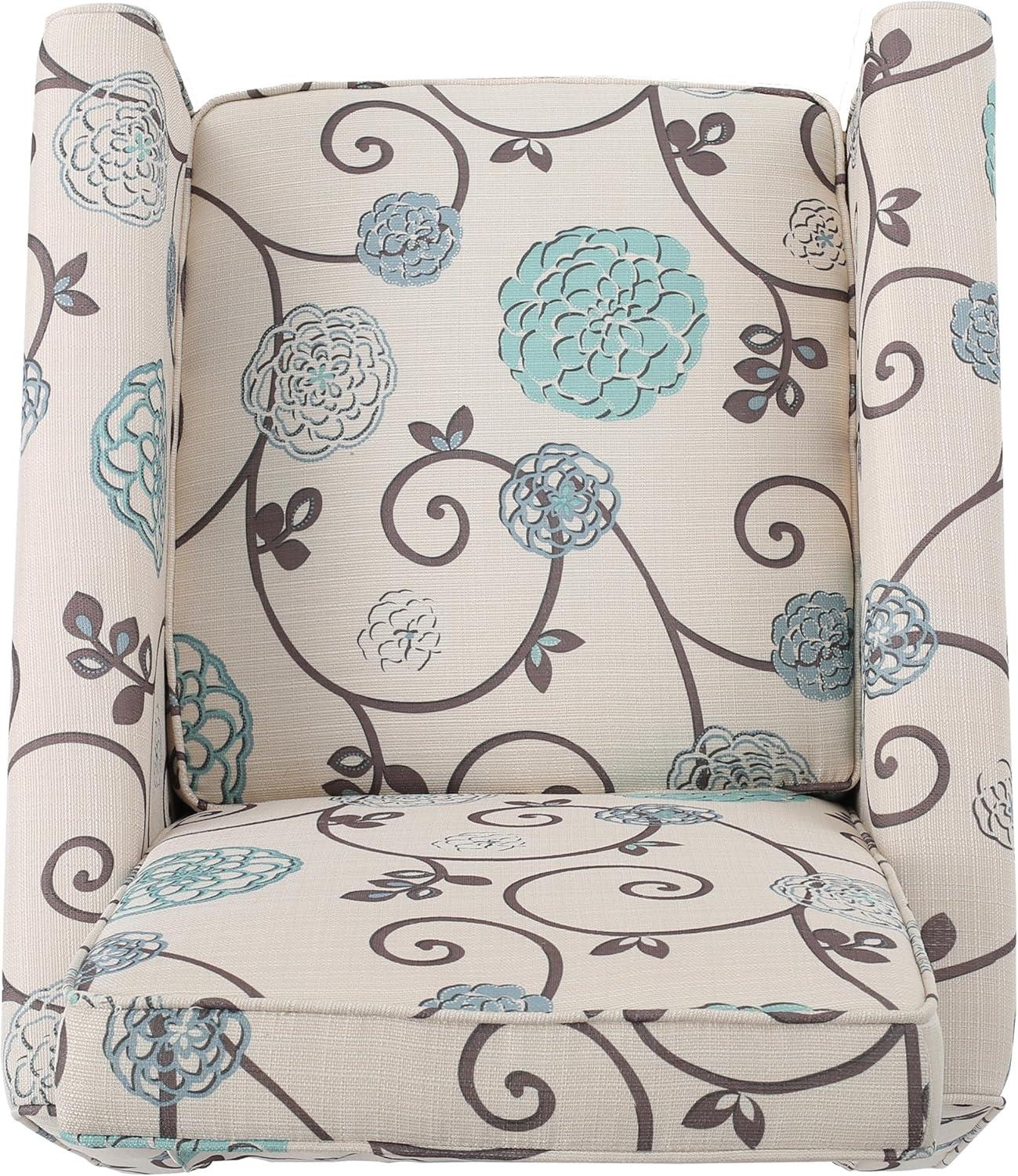 imageChristopher Knight Home Dufour White and Blue Floral Fabric Recliner 2675D x 34W x 3625H in