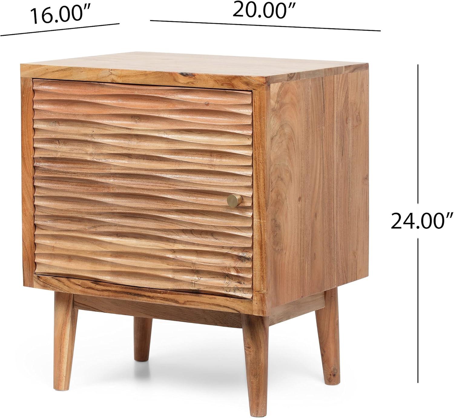imageChristopher Knight Home Eakins Handcrafted Nightstand Acacia Wood Natural