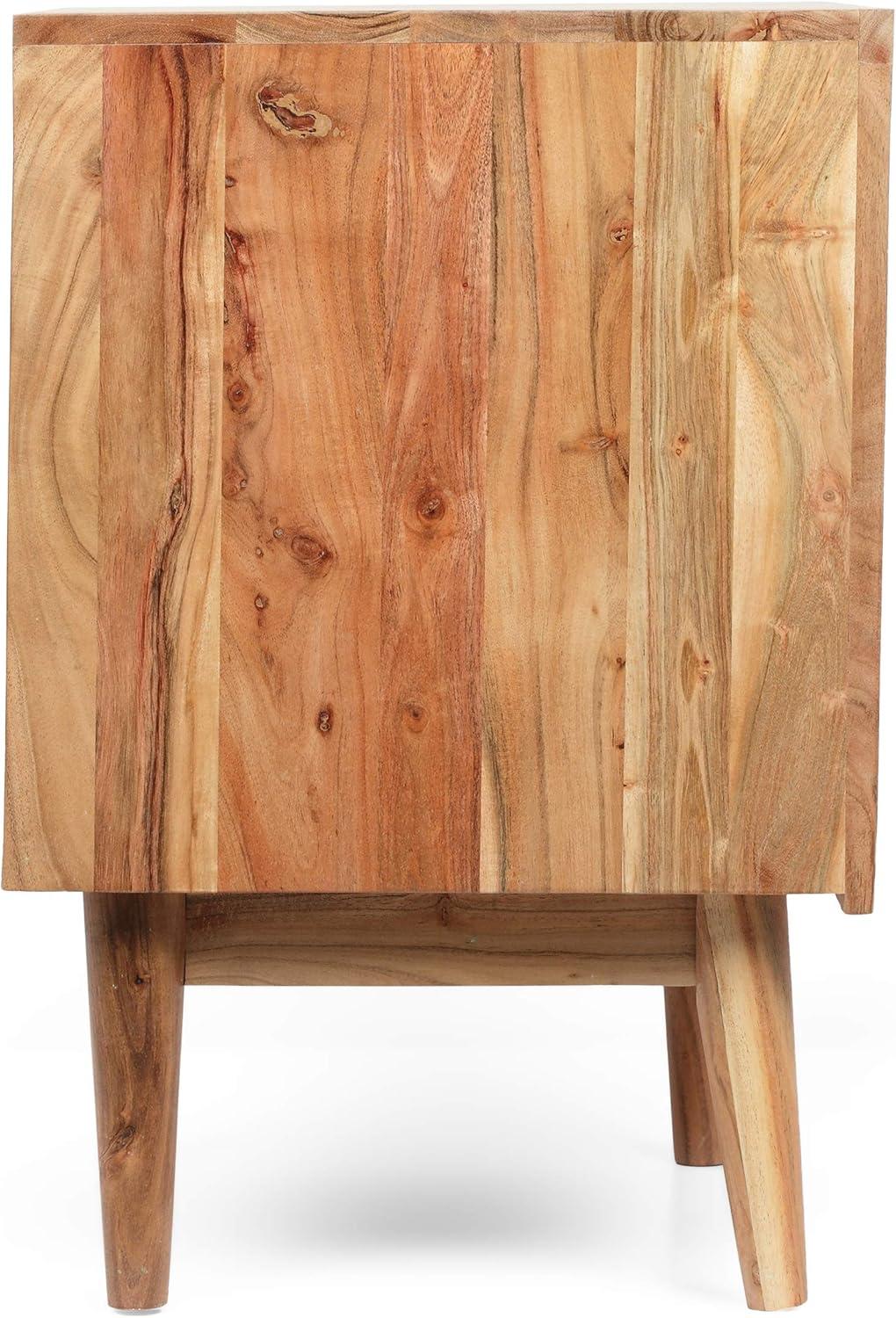 imageChristopher Knight Home Eakins Handcrafted Nightstand Acacia Wood Natural Set of 2