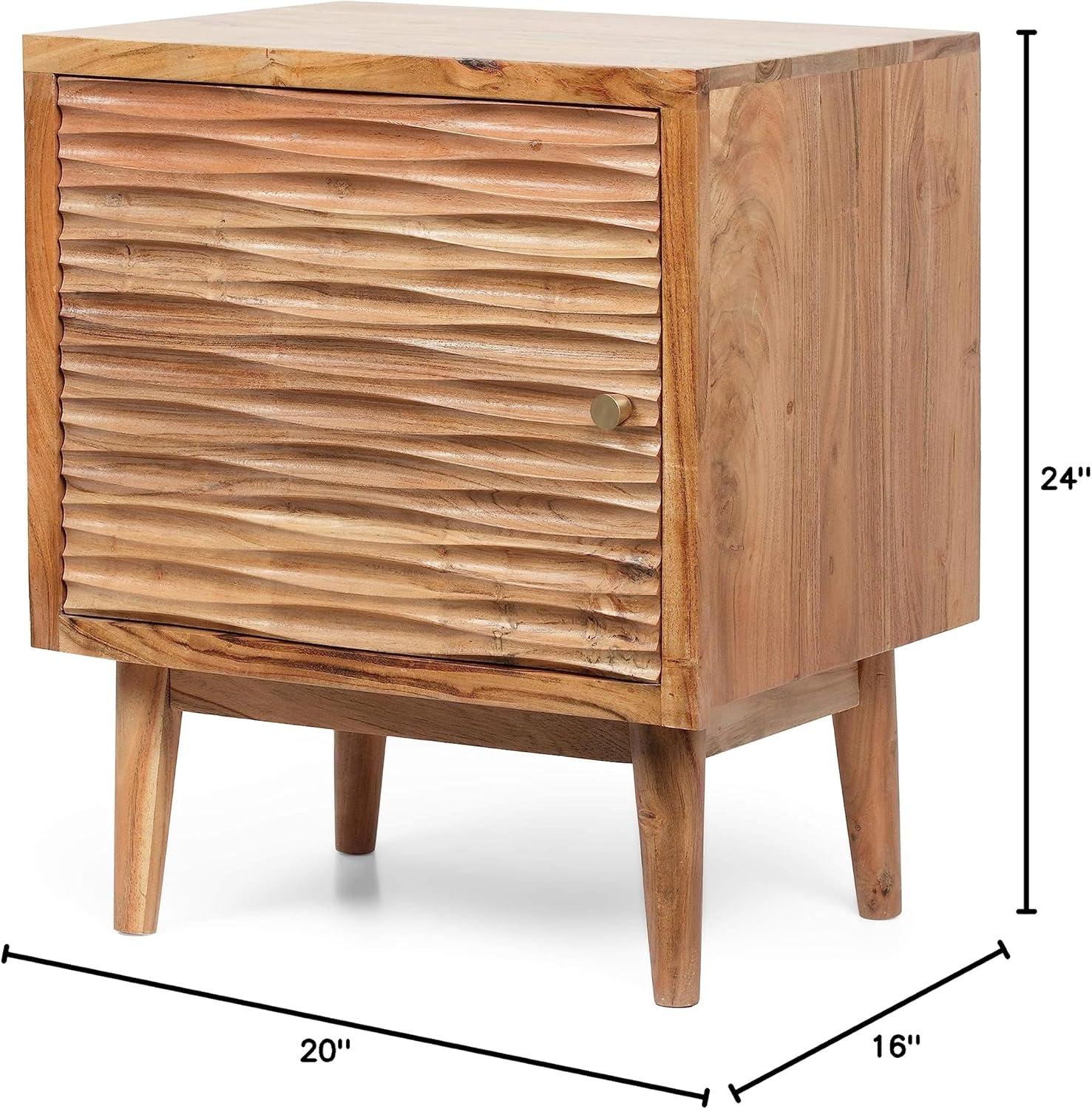 imageChristopher Knight Home Eakins Handcrafted Nightstand Acacia Wood Natural Set of 2
