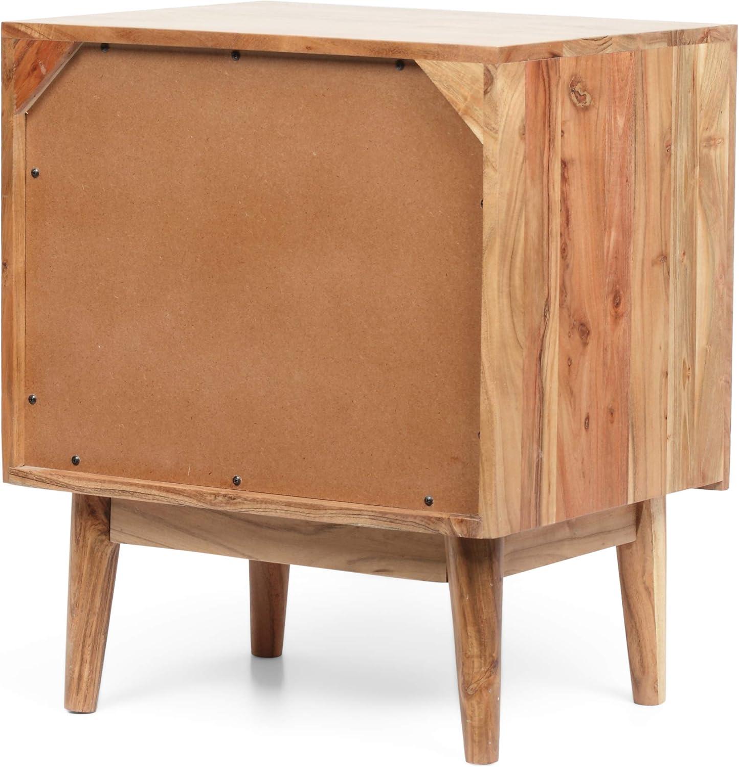 imageChristopher Knight Home Eakins Handcrafted Nightstand Acacia Wood Natural Set of 2