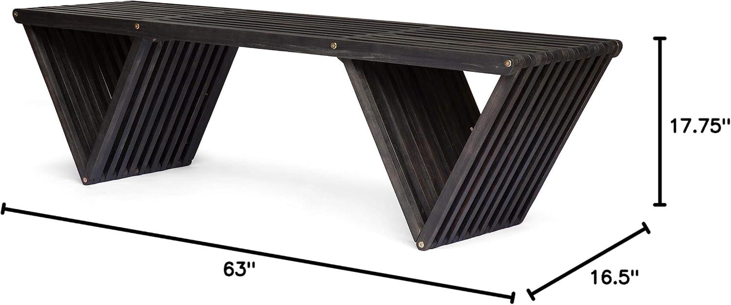 imageChristopher Knight Home Esme Outdoor Acacia Wood Bench Dark Gray FinishBench