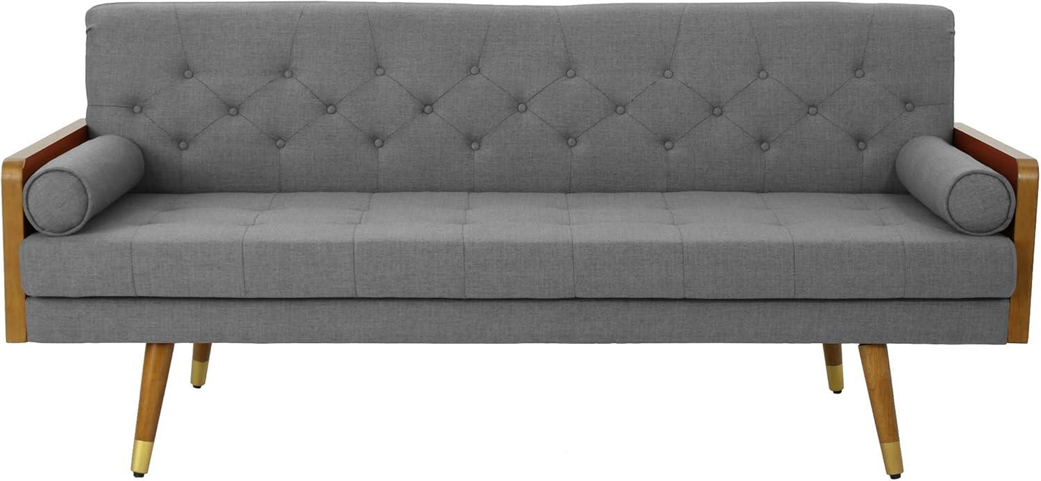 imageChristopher Knight Home GDFStudio Christopher Knight Home Aidan Mid Century Modern Tufted Fabric Sofa Gray