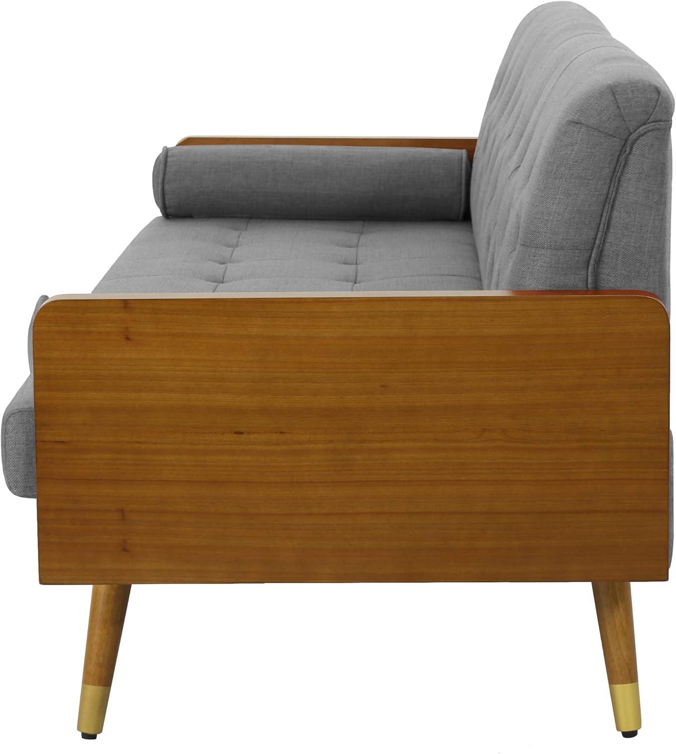 imageChristopher Knight Home GDFStudio Christopher Knight Home Aidan Mid Century Modern Tufted Fabric Sofa Gray