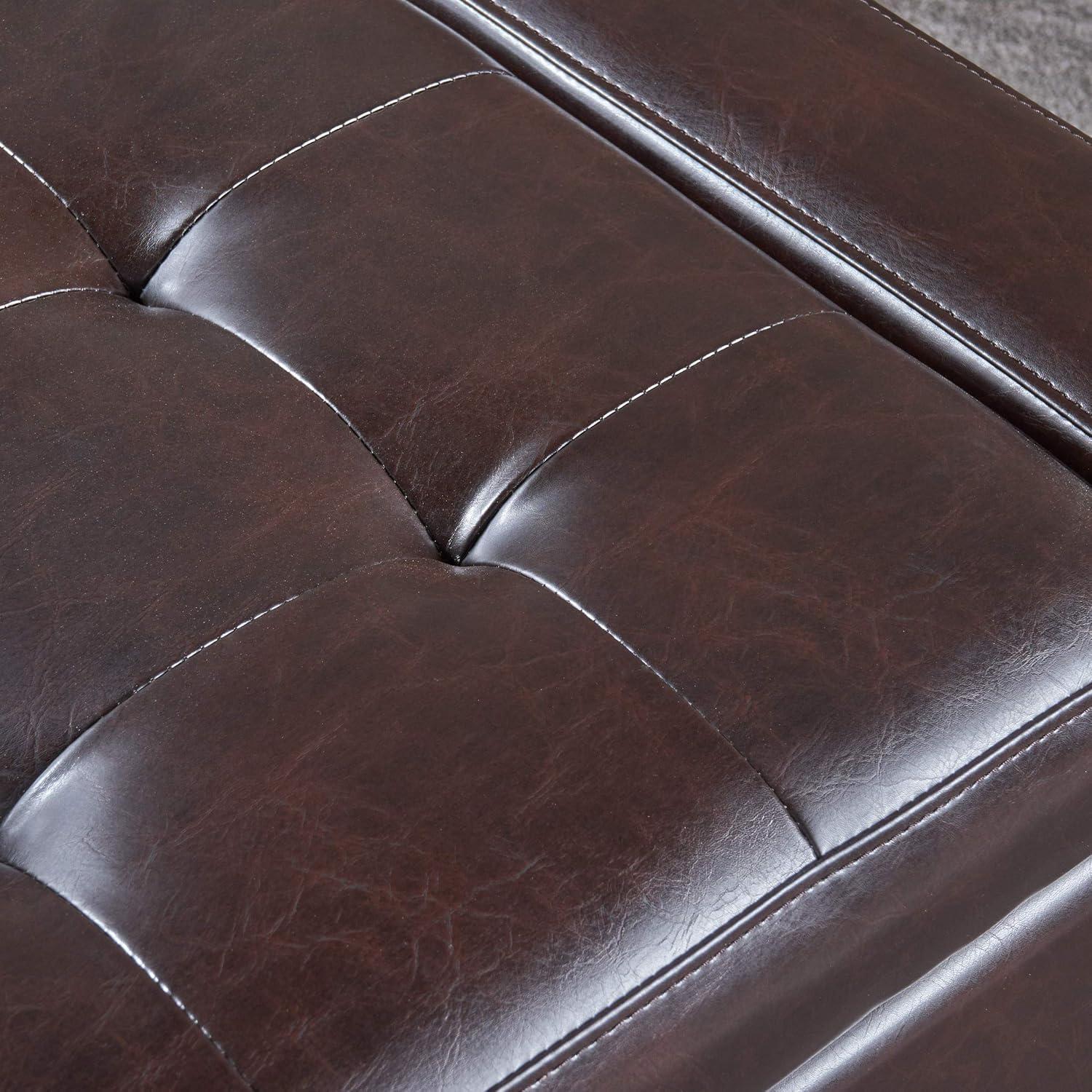 imageChristopher Knight Home Guernsey Bonded Leather Storage Ottoman Bench Chocolate Brown 51 by 20 by 17