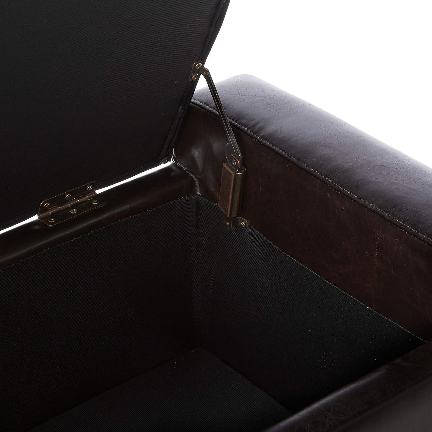 imageChristopher Knight Home Guernsey Bonded Leather Storage Ottoman Bench Chocolate Brown 51 by 20 by 17
