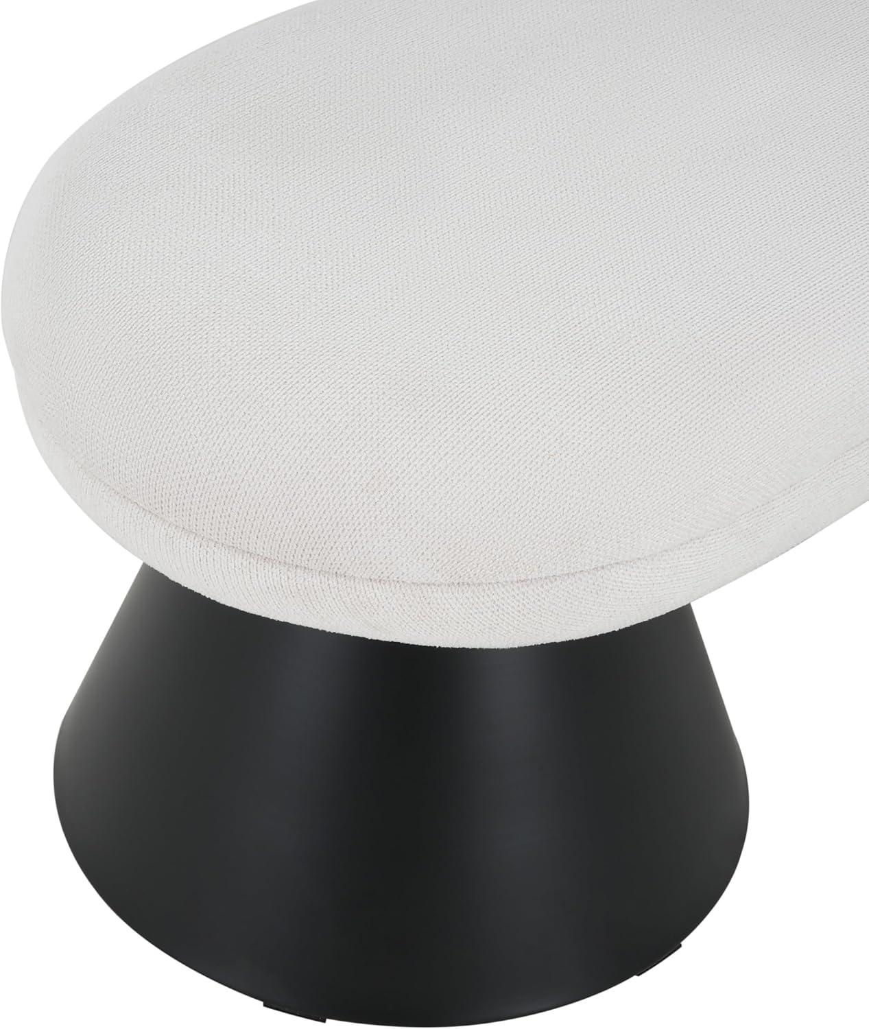 imageChristopher Knight Home Hadley Oval Dining Bench Fabric Upholstered Ottoman Bench Living Room Entryway Bench Bedroom End of Bed Footstool Kitchen Extra Seat Large Dining Chair Light BeigeBlackLight Beigeblack