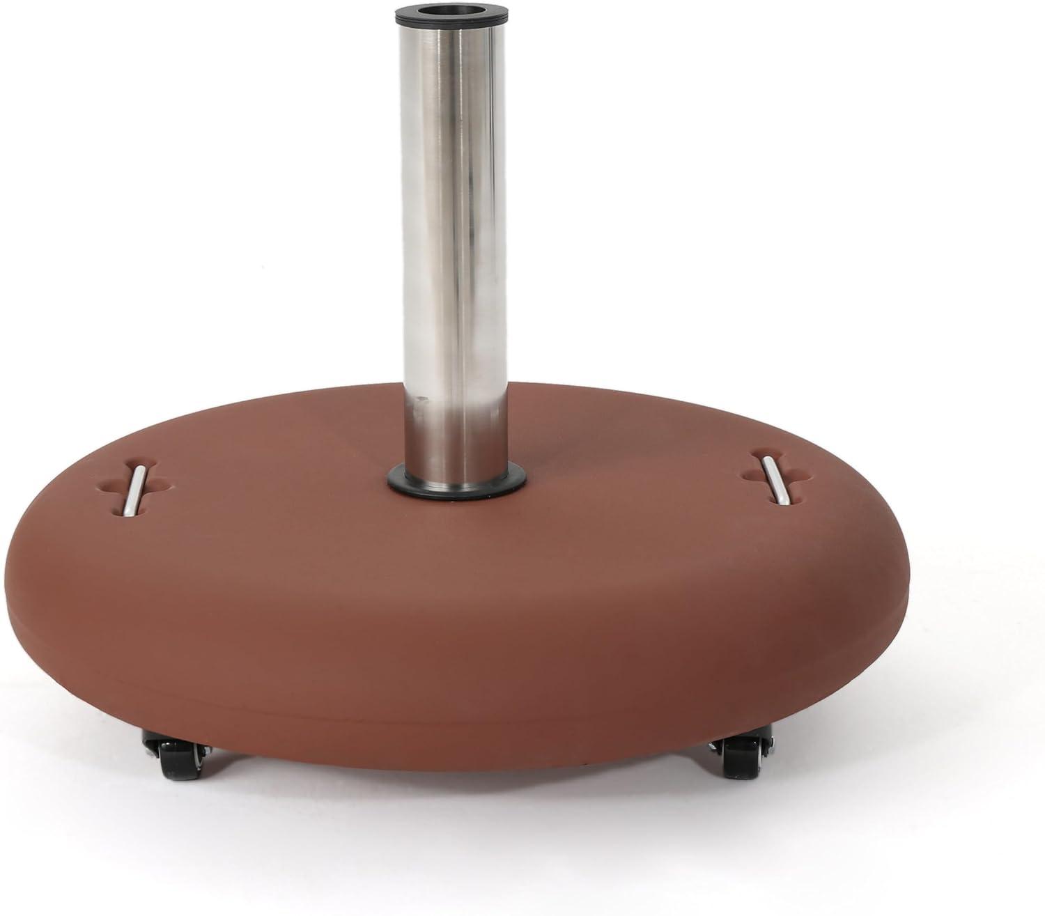 imageChristopher Knight Home Hayward Outdoor Concrete Circular 80lb Umbrella Base with Steel Umbrella Holder Red