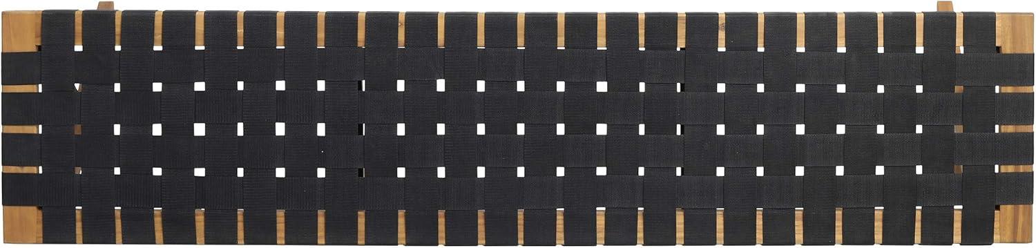 imageChristopher Knight Home Jeffery Outdoor Acacia Wood Bench with Rope Seating Black and Teak 61x1375x1625 inches