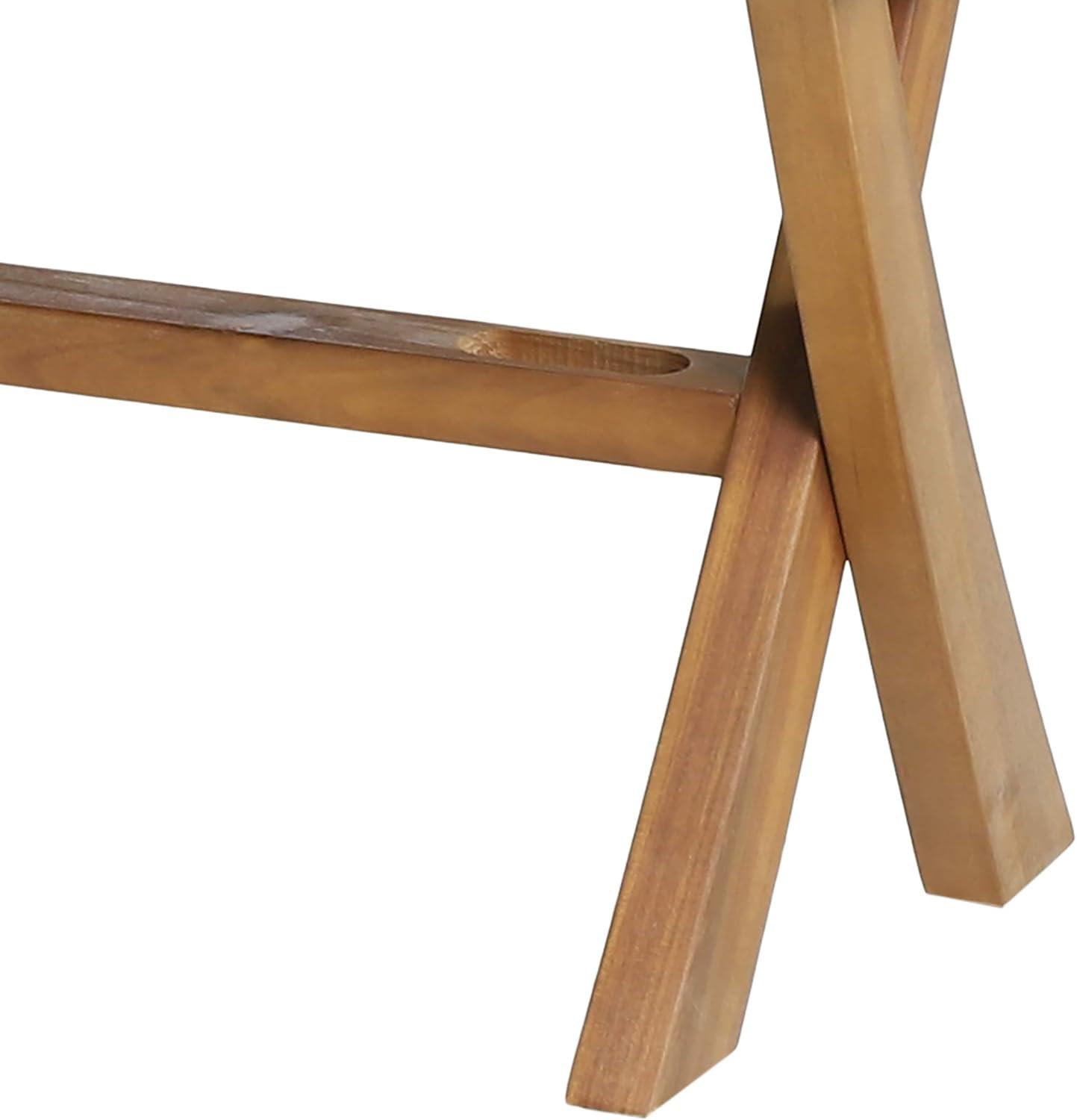imageChristopher Knight Home Jeffery Outdoor Acacia Wood Bench with Rope Seating Black and Teak 61x1375x1625 inches