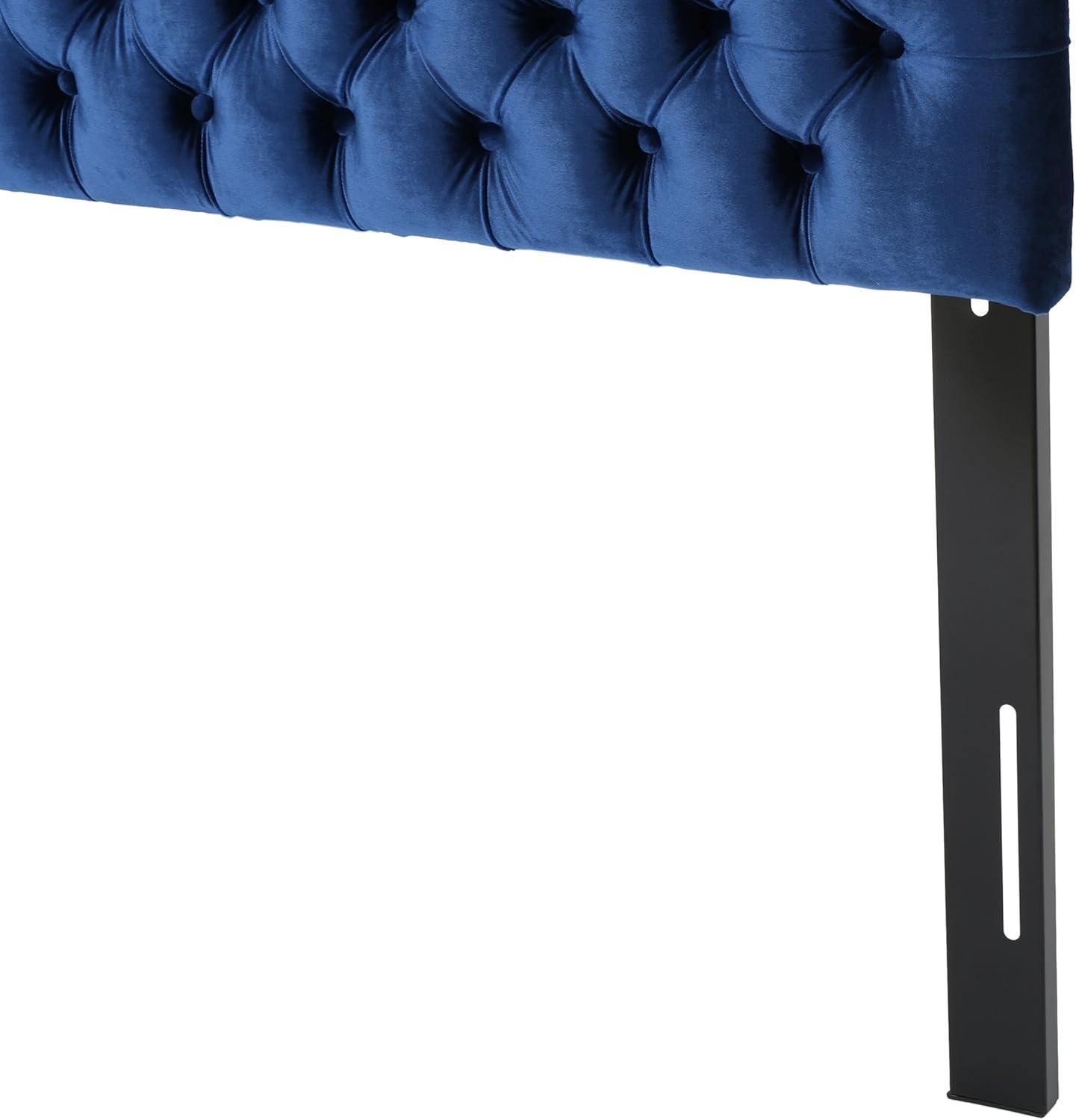 imageChristopher Knight Home Jezebel Velvet Headboard Queen Full Navy Blue Black Steel