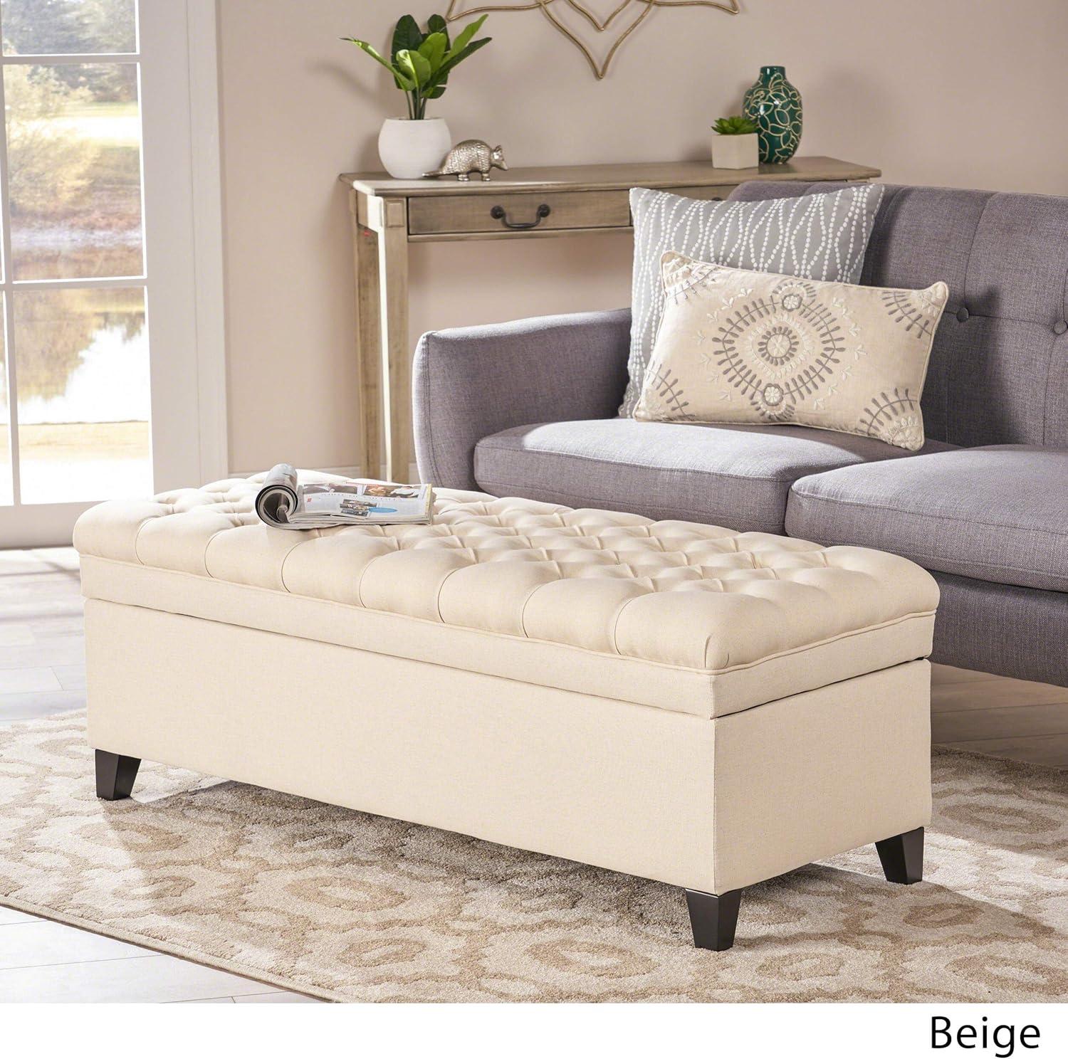 imageChristopher Knight Home Juliana Fabric Storage Ottoman Beige