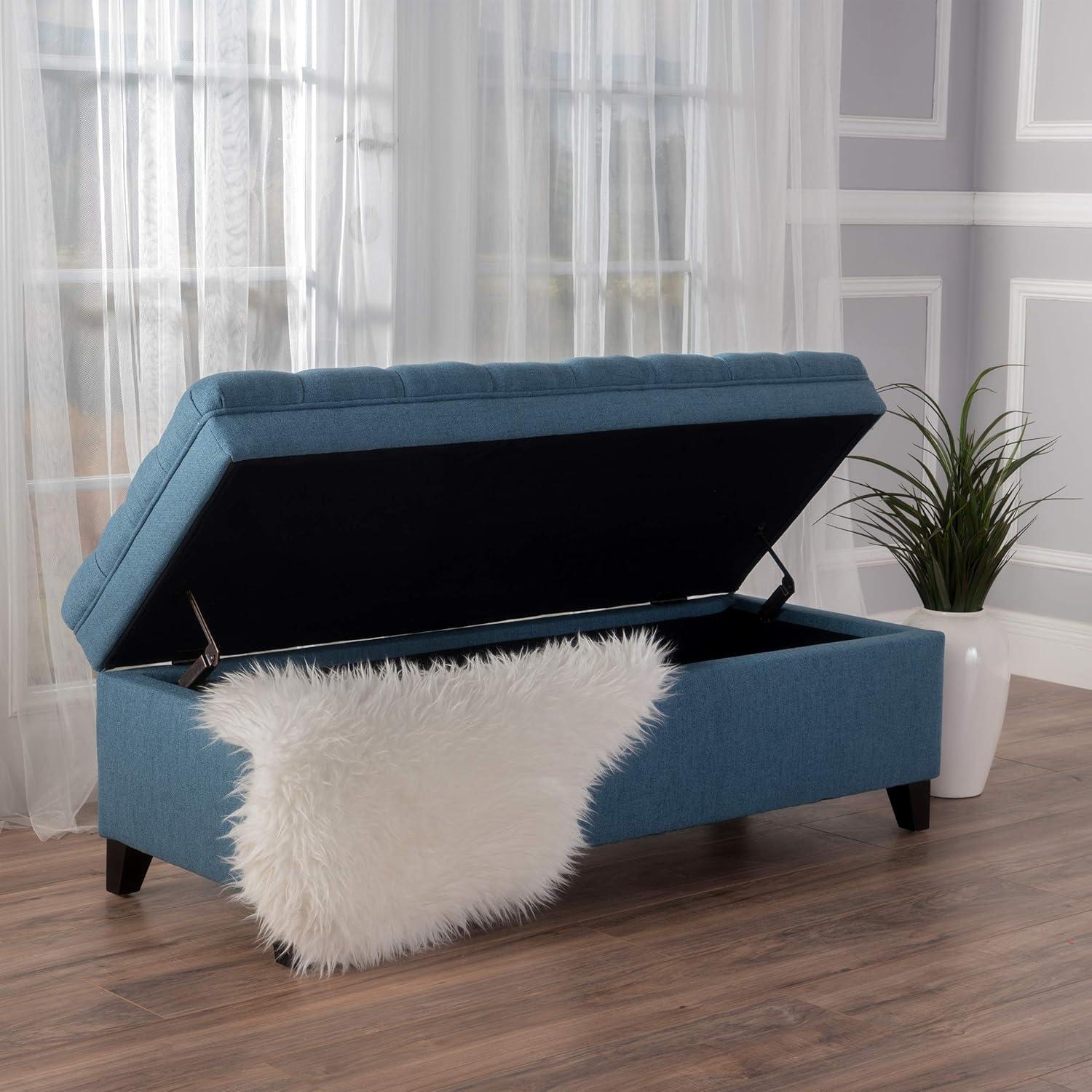 imageChristopher Knight Home Juliana Fabric Storage Ottoman Blue