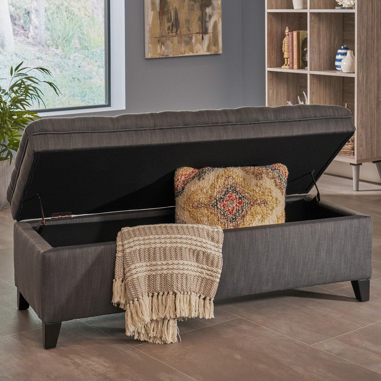 imageChristopher Knight Home Juliana Fabric Storage Ottoman Gray
