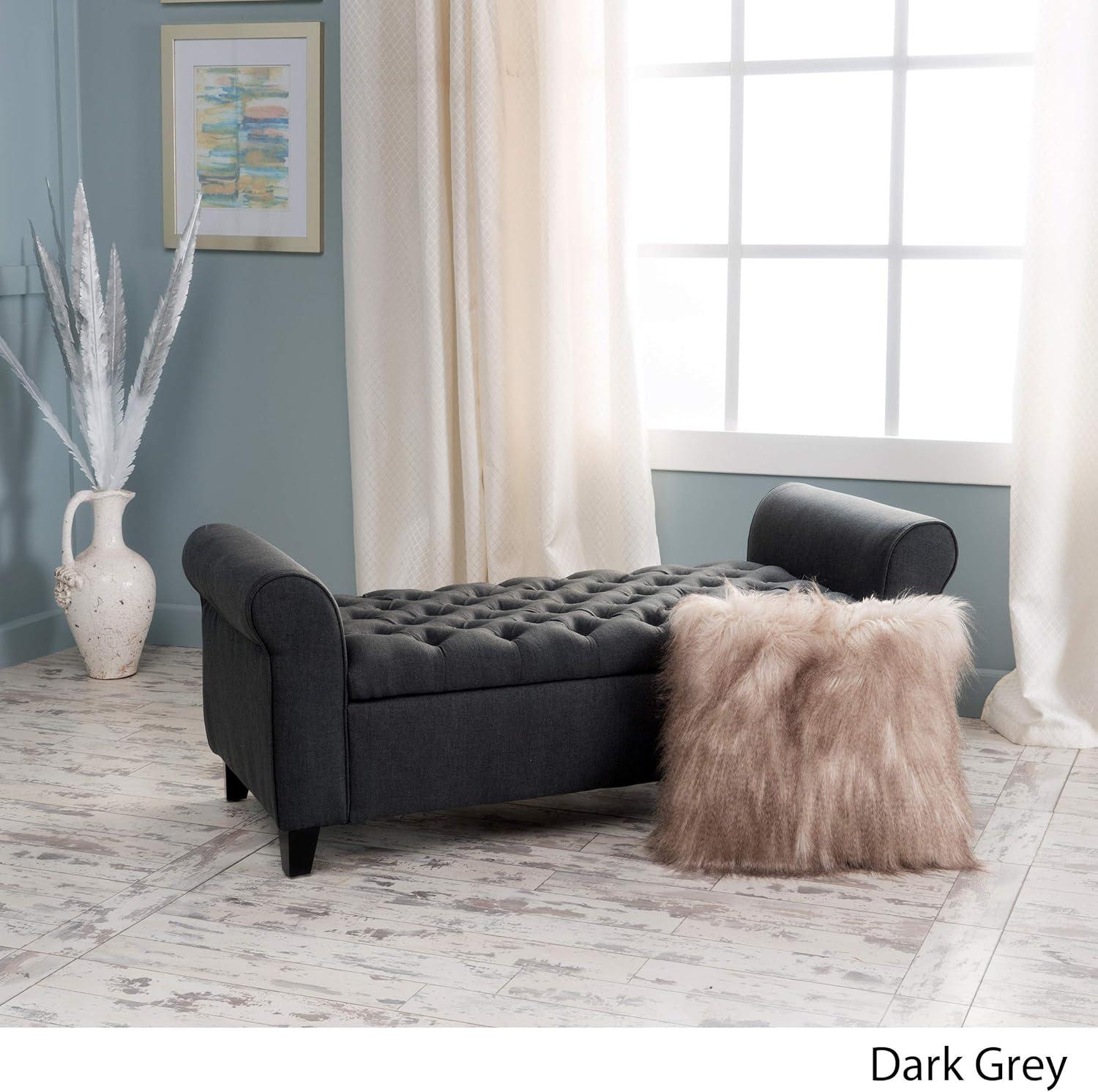 imageChristopher Knight Home Keiko Fabric Armed Storage Bench Dark Grey 1950D x 5000W x 1925HBench
