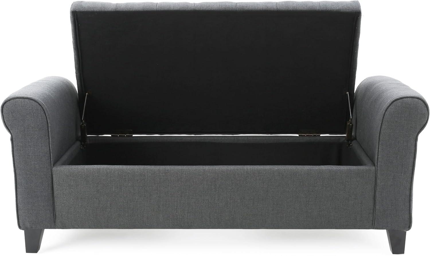 imageChristopher Knight Home Keiko Fabric Armed Storage Bench Dark Grey 1950D x 5000W x 1925HBench