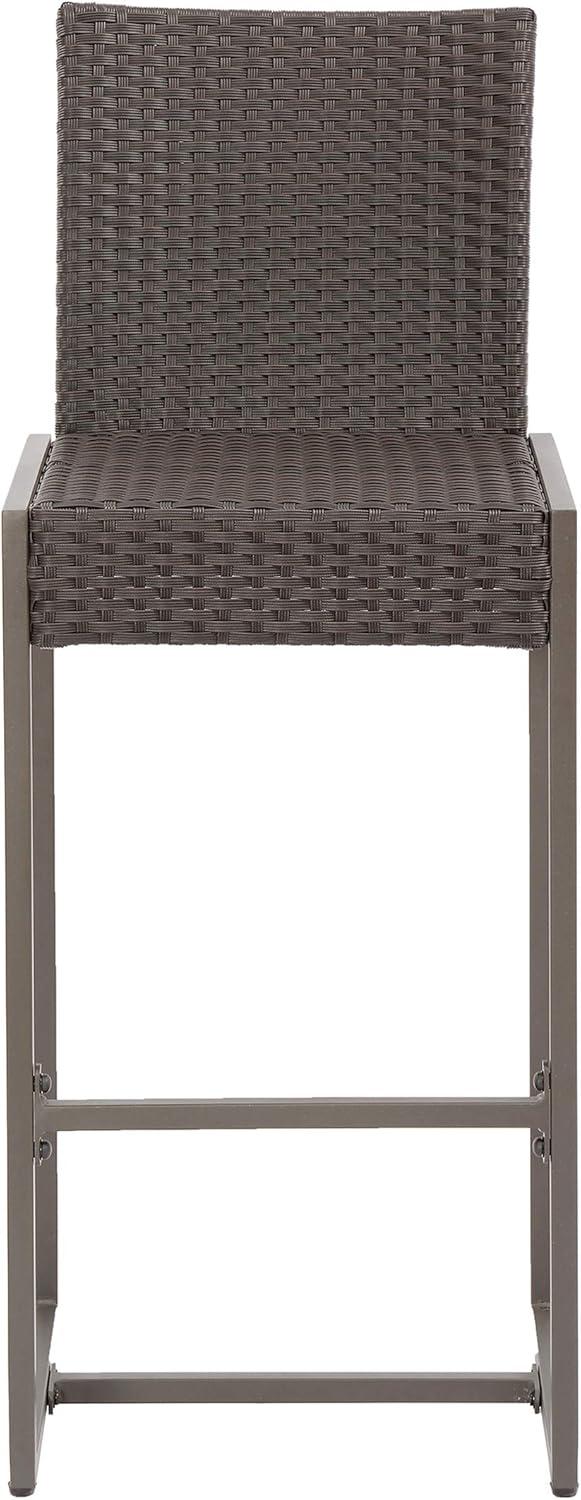 imageChristopher Knight Home Kelly Outdoor Wicker 30 Inch Barstool Set of 2 Dark Brown