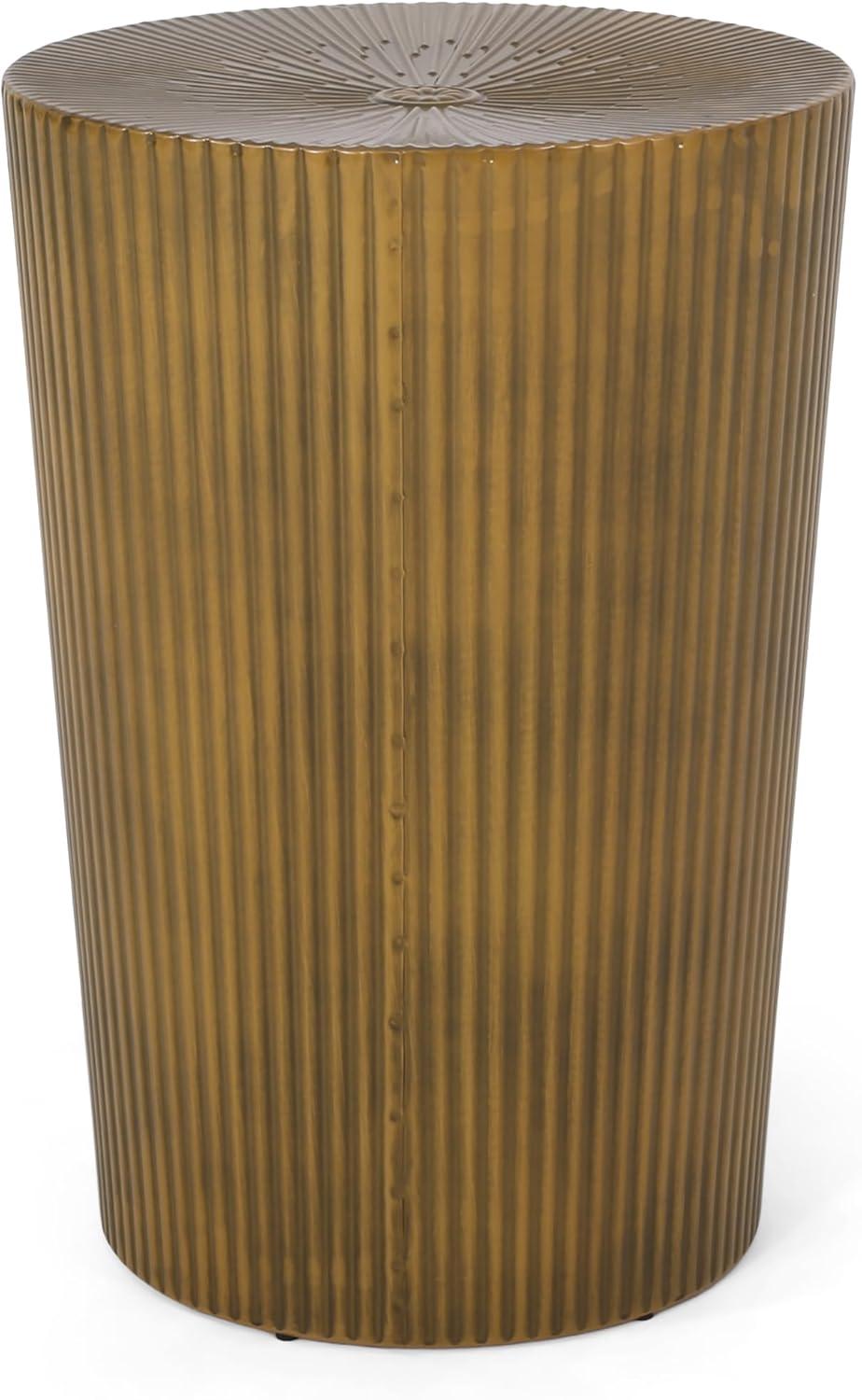 imageChristopher Knight Home Langseth End Table 1525 quotW x 1525 quotD x 2225 quotH Brushed Antique GoldBrushed Antique Gold