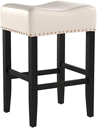 imageChristopher Knight Home Lisette Backless Leather Counter Stools 2Pcs Set Ivory