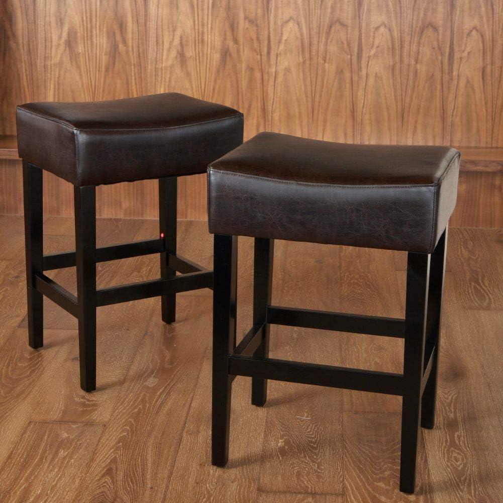 imageChristopher Knight Home Lopez Backless Leather Counter Stools 2Pcs Set Brown